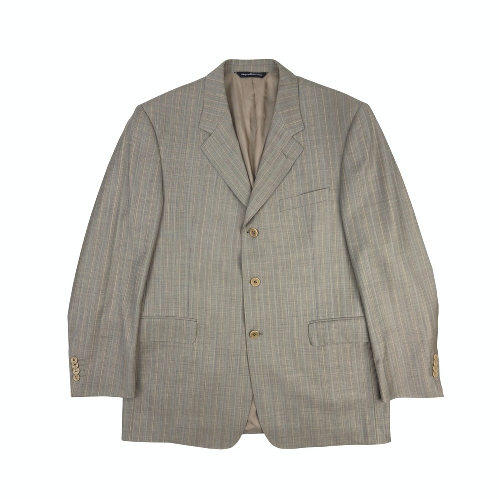 COPPLEY x ERMENEGILDO ZEGNA Wool 3-Button Taupe/Stone Pinstripe Men's Blazer 42R